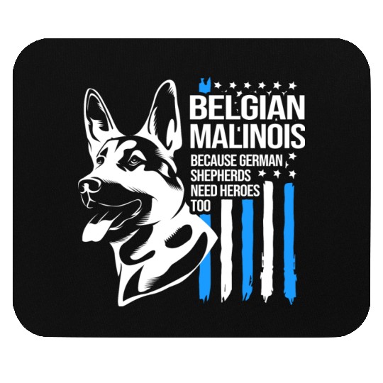 4th Of July US Flag Belgian Malinois K9 Dog Mouse Pads