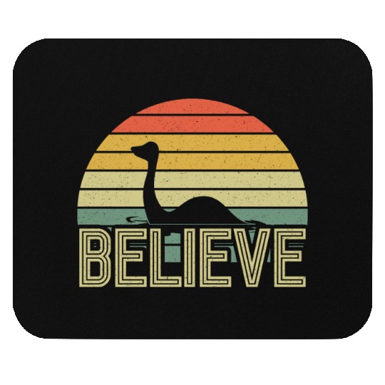 Believe Nessie Loch Ness Cryptid Retro Vintage Mouse Pads