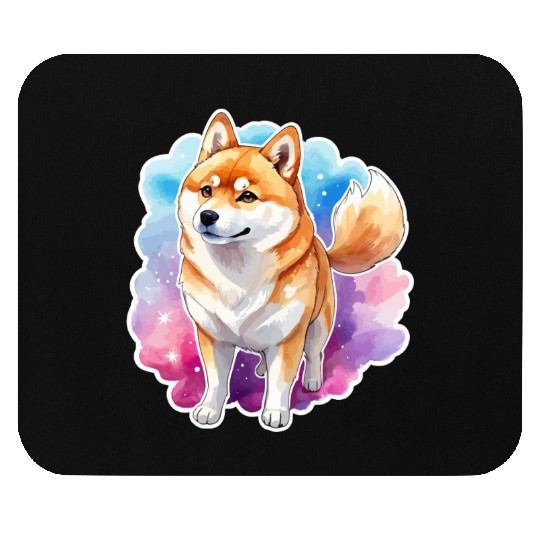Shiba Inu Watercolor Mouse Pads