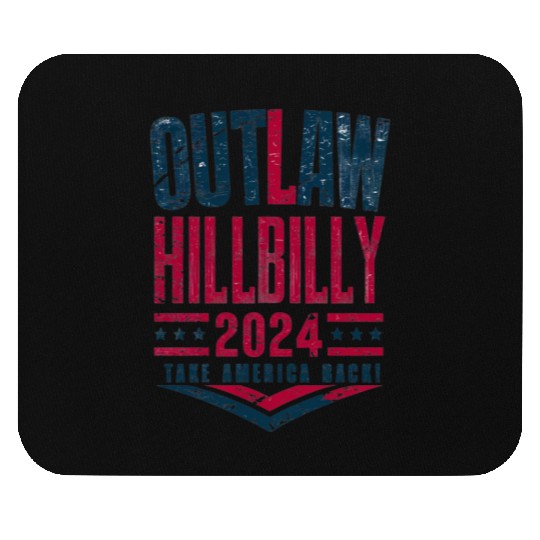 Vintage Elections Outlaw Hillbilly US Flag Mouse Pads
