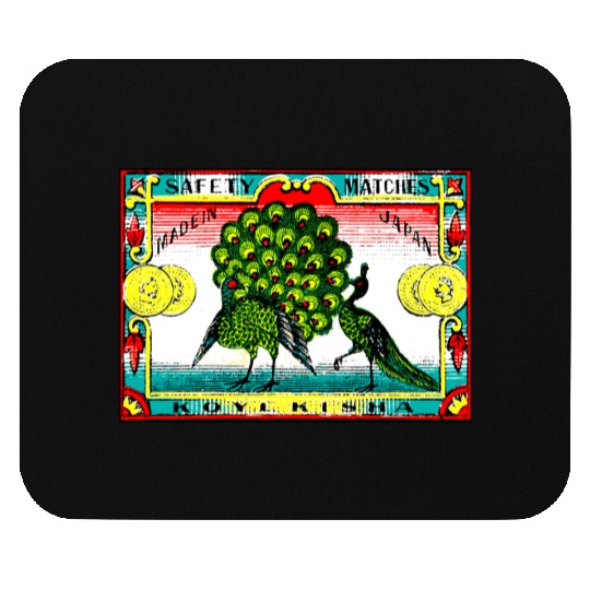 Japanese Safety Matches Matchbox Art Peacocks Mouse Pads