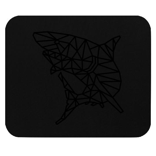 Jaws of Style: Geometric Shark Fashion Mouse Pads