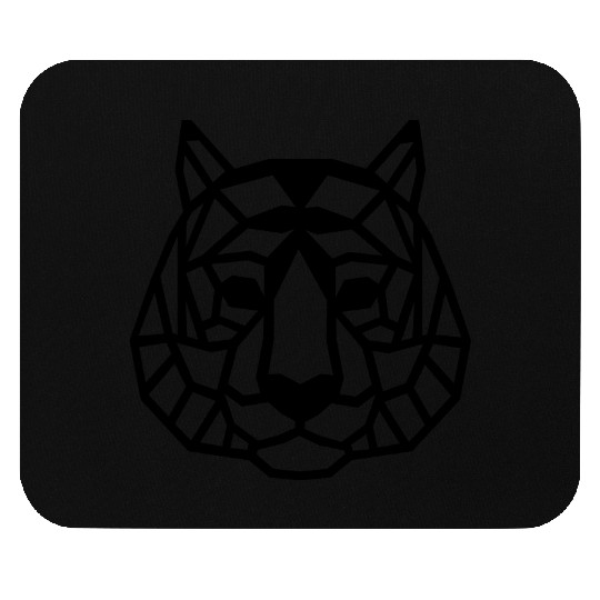 Roaring Geometry: Fierce Tiger Faces in Modern Des Mouse Pads