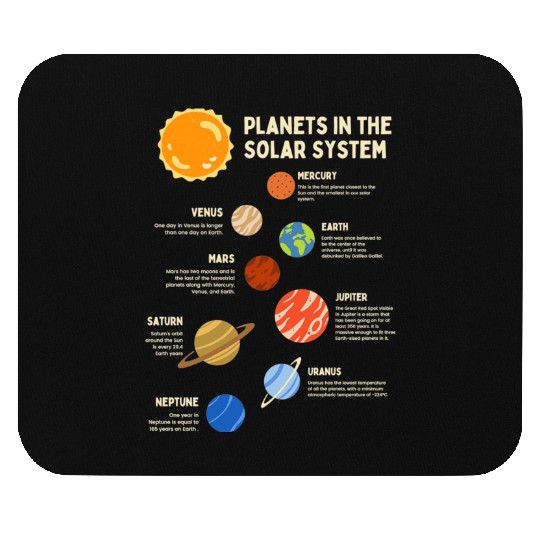 Colorful Solar System Planets Space Science Mouse Pads