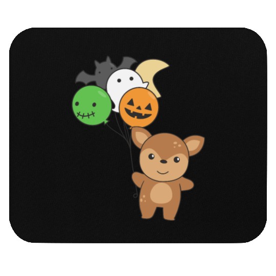 Deer Halloween Balloons Kids Cute Animals Mouse Pads