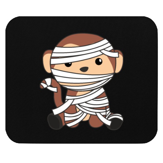 Monkey Mummy Pumpkin Monkeys Happy Halloween Mouse Pads