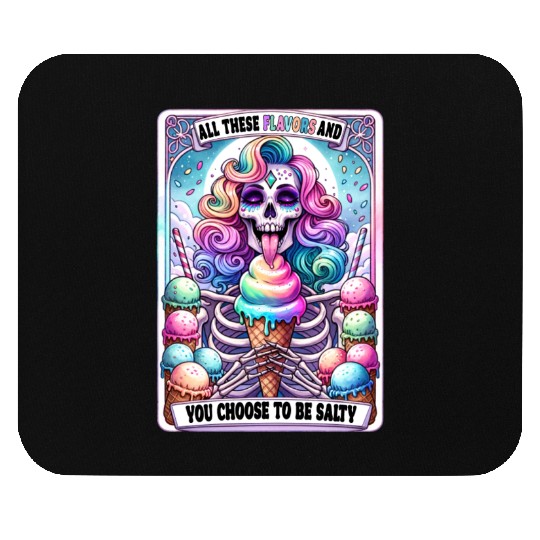 Funny Skeleton Salty Tarot Card, Funny Tarot Card Mouse Pads