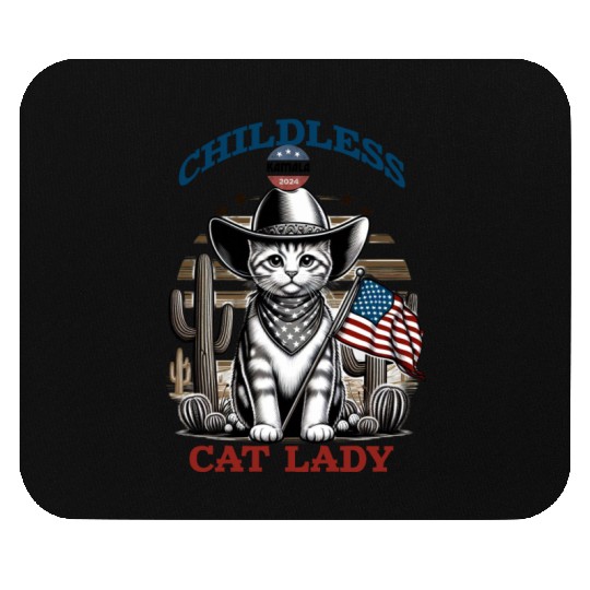 VOTE Like a Childless Cat Lady Funny Voting Kamala Mouse Pads
