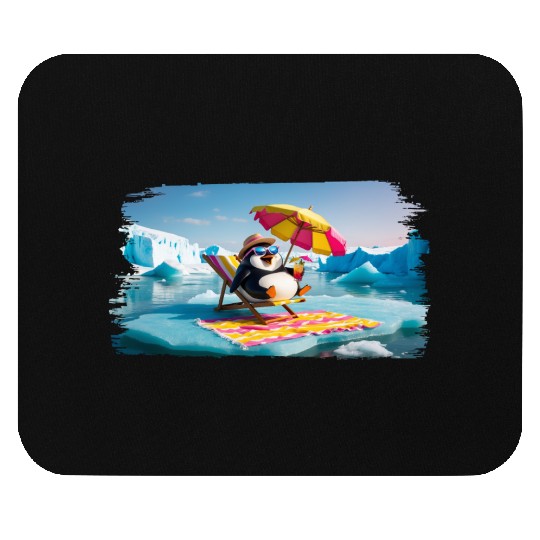 Penguin On Holiday Mouse Pads