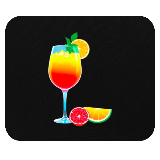 Colorful Cocktail with Fruit Garnish Mouse Pads