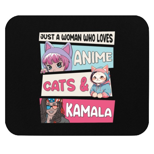 Cat Ladies for Kamala - Anime, Cats and Kamala 24 Mouse Pads