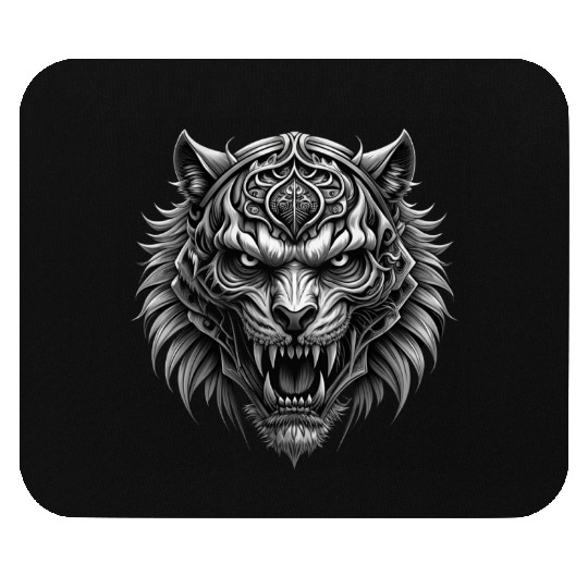vector illustration tiger demon Mouse Pads