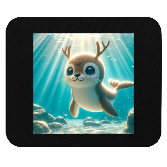 The seal-deer Mouse Pads