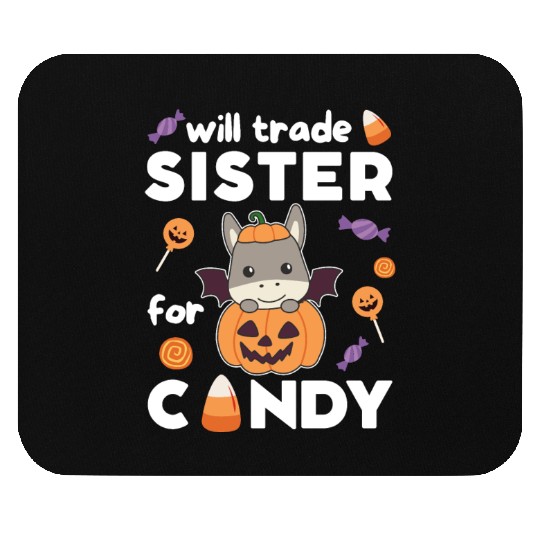 Donkey Halloween Trade Sister For Candy Mouse Pads