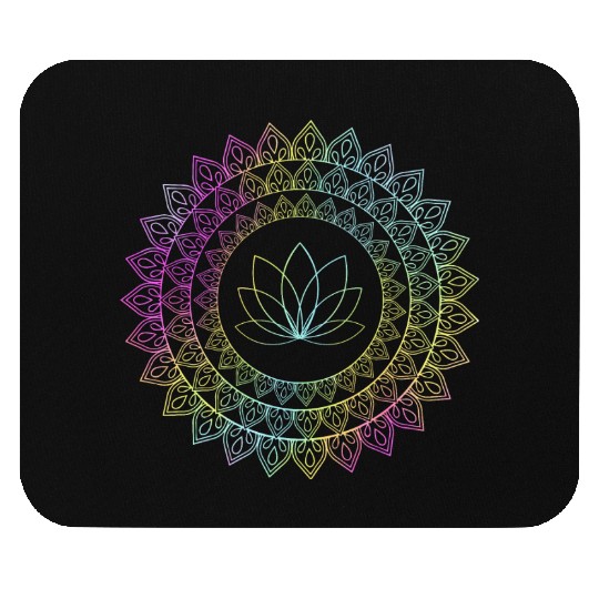 Retro Colorful Lotus Zen Meditation Mouse Pads