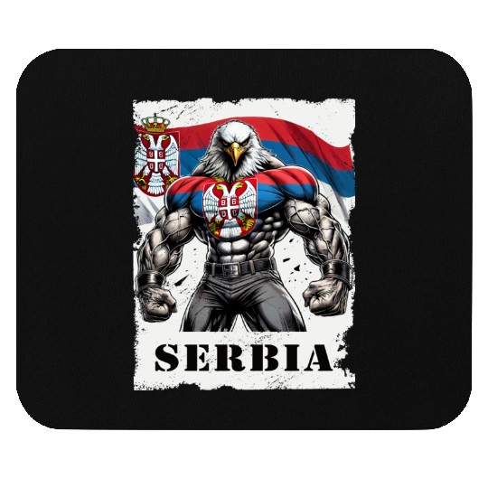 Serbia Eagle Bodybuilding Design Mouse Pads