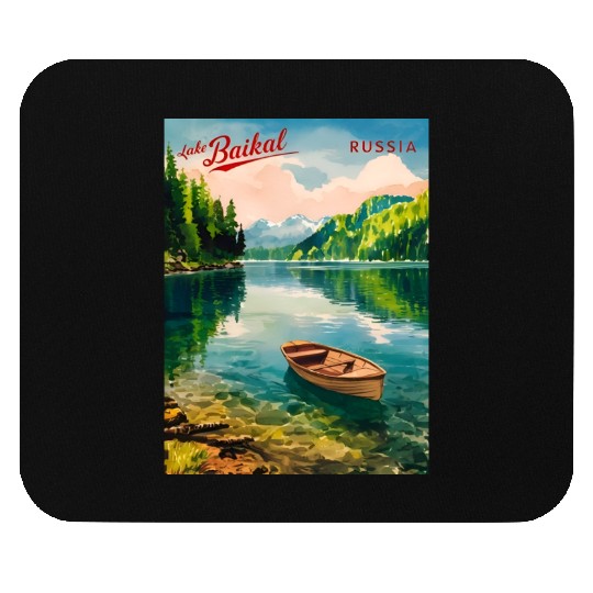 Vintage Travel Lake Baikal Russia Retro Scenic Mouse Pads