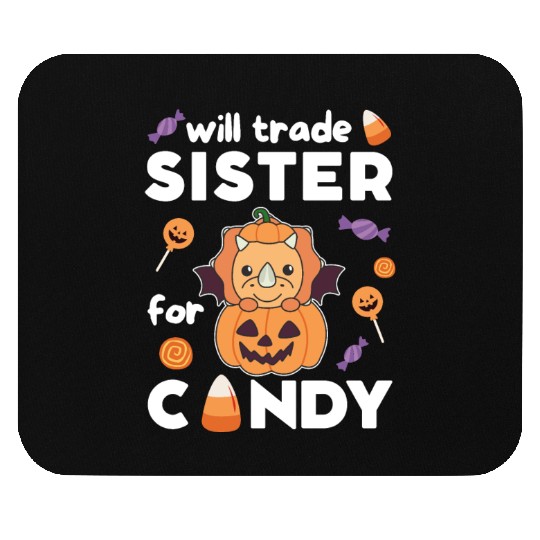 Triceratops Halloween Trade Sister For Candy Mouse Pads