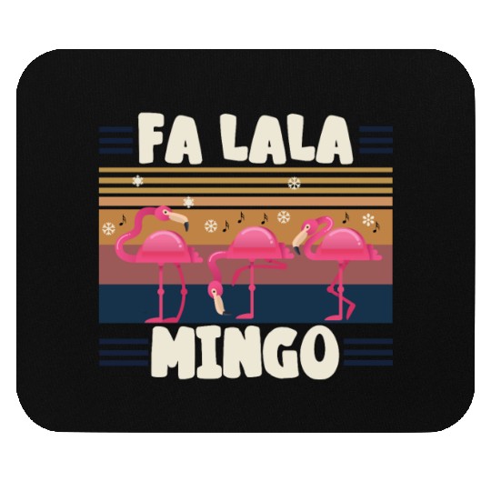 Candy Cane Flamingoes Fa La La MINGO Flamingo Mouse Pads