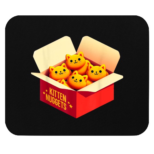 Kitten Nuggets Food Pun Cat Lover Gift Chicken Nug Mouse Pads