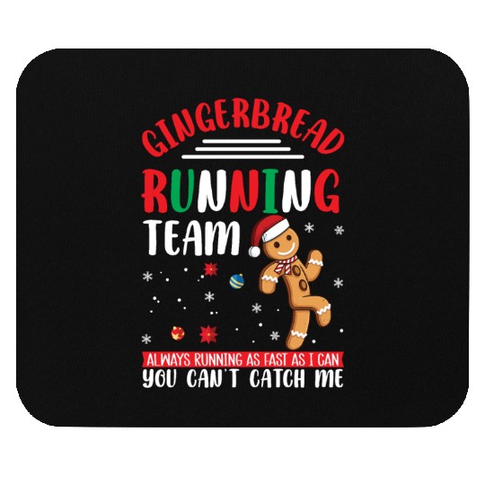 Christmas Gingerbread Running Team Funny Xmas Cook Mouse Pads