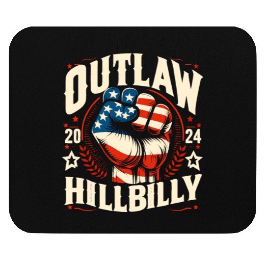 Vintage Retro US Flag Outlaw Hillbilly 2024 Trump Mouse Pads