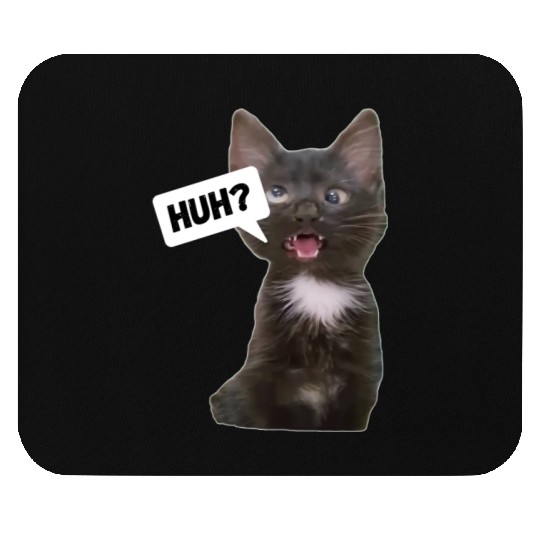 Funny Cross Eyed Cat Meme Huh Funny Cat Mouse Pads