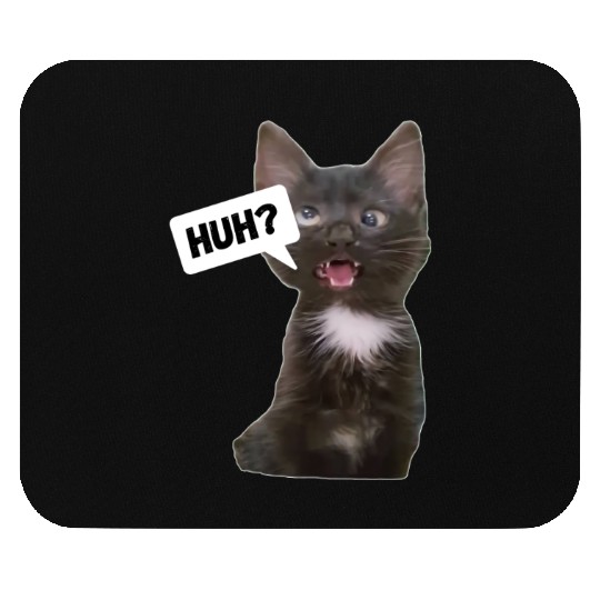 Funny Cross Eyed Cat Meme Huh Funny Cat Mouse Pads