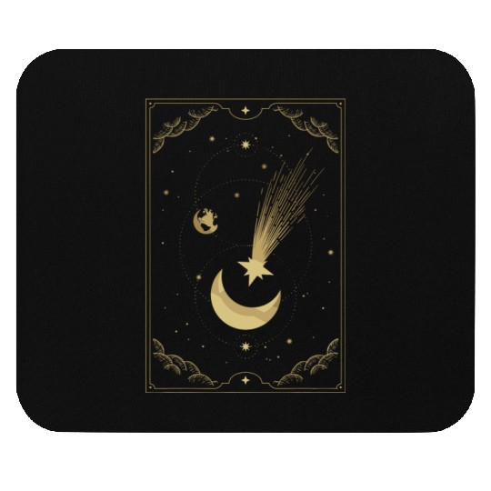 Crescent Moon With Shooting Star Tarot Card Mouse Pads