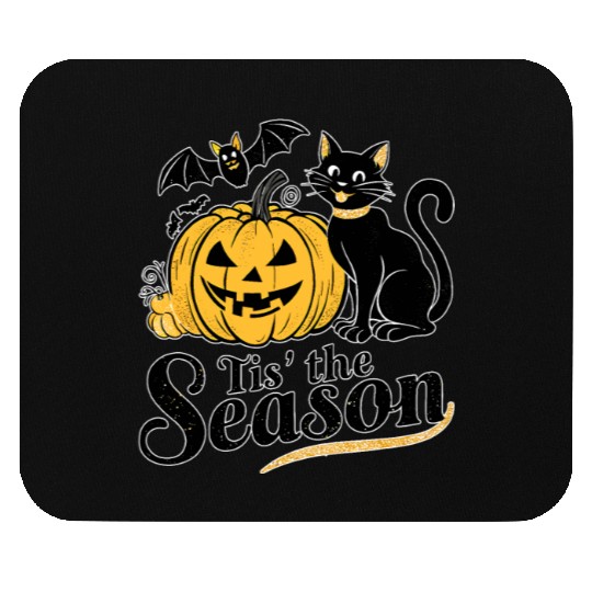 Tis the season Halloween bats pumpkin fall funny Mouse Pads
