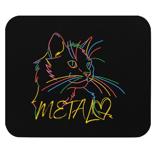 Neon Cat loves Metal Mouse Pads