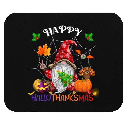 Happy HalloThanksMas Gnome Mouse Pads