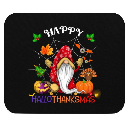 Happy HalloThanksMas Gnome Mouse Pads