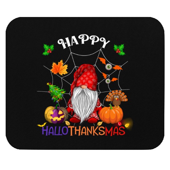 Happy HalloThanksMas Gnome Mouse Pads