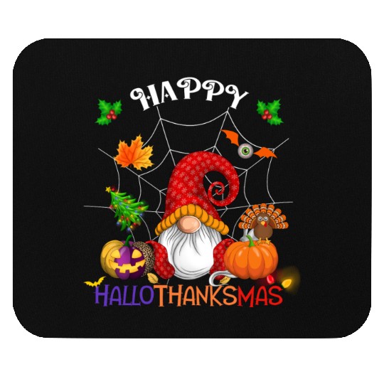 Happy HalloThanksMas Gnome Mouse Pads