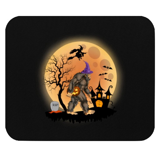 Sasquatch Halloween Trick-or-Treat Pumpkin Mouse Pads