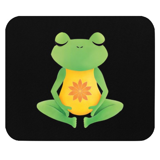 Meditating frog yoga lotus Mouse Pads