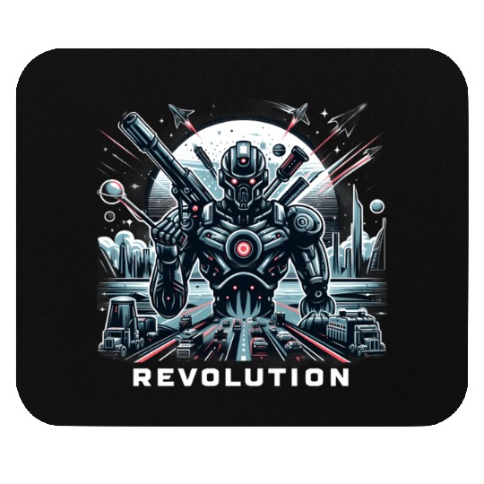 Futuristic Robot In A Sci-Fi Landscape Mouse Pads