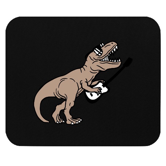 T. Rex Dino DJ Dinosaur Party Animal Plays Guitar Mouse Pads