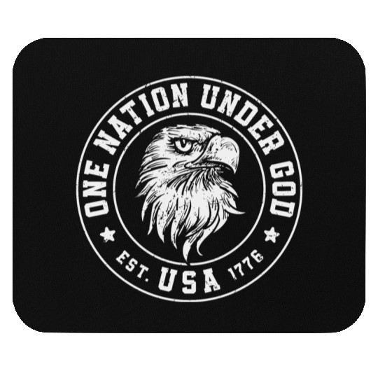 One Nation Under God Est. USA 1776 American Eagle Mouse Pads