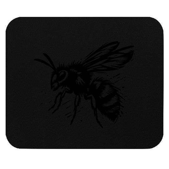 Two Color Wasp Insect Vector Art path4 Mouse Pads