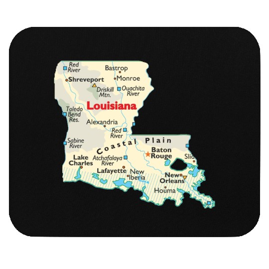 Louisiana map image of state. Mouse Pads