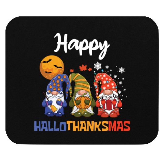 Happy Hallothanksmas Halloween Thanksgiving Gnome Mouse Pads