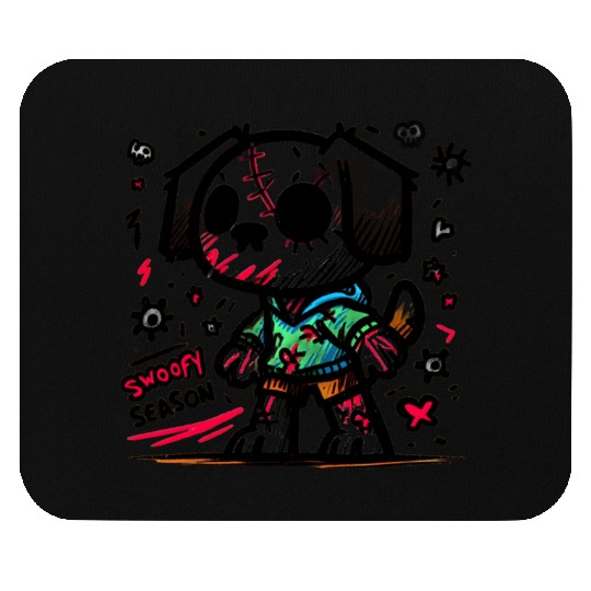 Spooky season zombie dog Mouse Pads