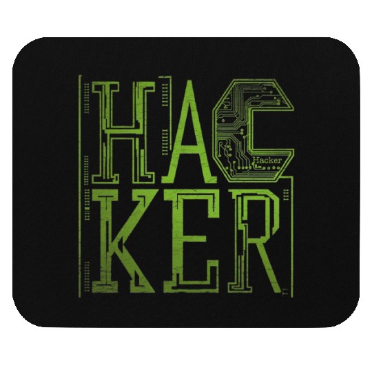 Futuristic Digital Hacker Typography Mouse Pads