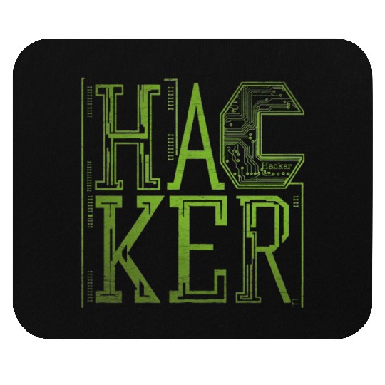 Futuristic Digital Hacker Typography Mouse Pads