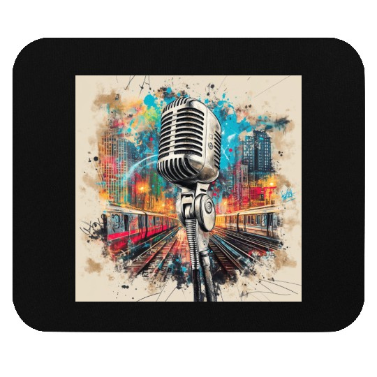 NYC Microphone AT Subway Mouse Pads