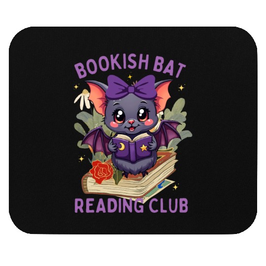 Bookish Bat Reading Club -Back to school Halloween Mouse Pads