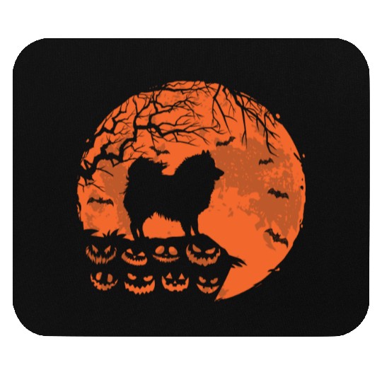 American Eskimo And Moon Halloween Dog Lover Gift Mouse Pads
