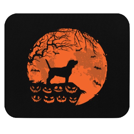 Beagle Dog dogs And Moon Halloween Dog Lover Gift Mouse Pads